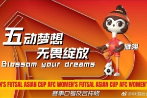 中国女子五人制足球亚洲杯吉祥物、口号发布,吉祥物昵称“雁翎”